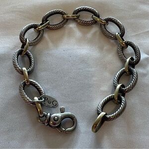 Phillip Gavriel (PG) Designer 18kt Gold and 925 Sterling Silver Link bracelet.